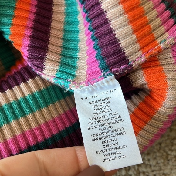 Trina Turk Blue Point Striped Bodycon Midi Dress - Picture 7 of 9